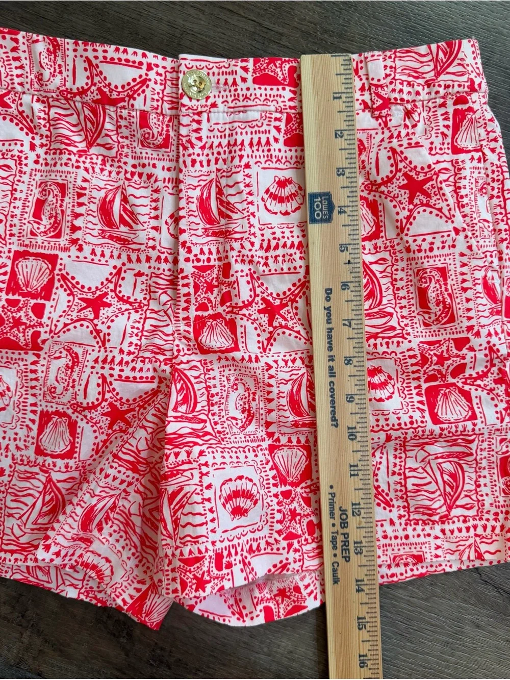 Lilly Pulitzer Gretchen Shorts Miner Red Seaside Harbour Size 6 Nautical 🐚🐚🐚
